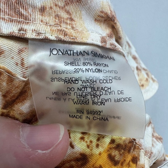 Jonathan Simkhai Swim Marisol 70's Floral Print Sheer Wide Leg Pants Size L - Picture 4 of 9